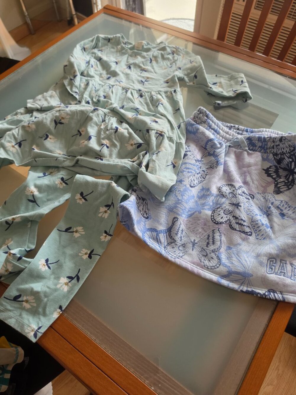 Lot of 3 Girls Crewcuts Floral Dress Leggings Set GAP Butterfly Skirt Size 7-8
